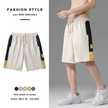 男士运动短裤夏季薄款宽松外穿中裤冰丝休闲男裤子潮流篮球五分裤商品大图