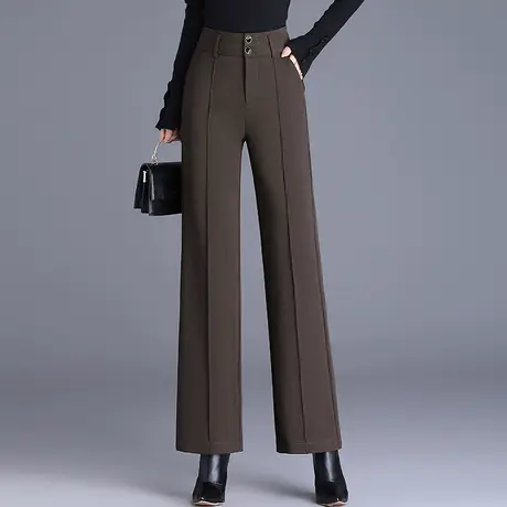2023新款阔腿裤女秋冬高腰垂感显瘦长裤通勤直筒西装裤加绒休闲裤商品大图