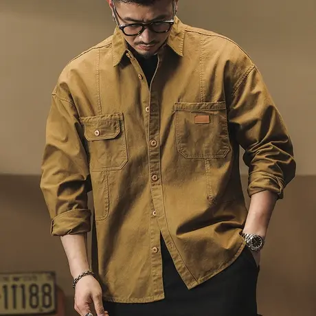 百搭衬衫长袖休闲春秋季男士外套潮流衬衣外套外套男春秋衬衫图片
