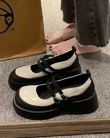 厚底玛丽珍女鞋2023新款春秋高跟鞋乐福鞋日系jk单鞋英伦风小皮鞋图片