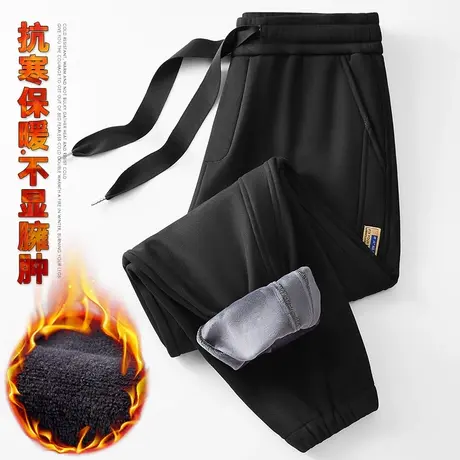冬季加绒束脚保暖休闲长裤子秋冬款男生加厚防寒运动卫裤2024新款商品大图