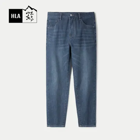 HLA/海澜之家循迹山不在宽松锥形高牛仔裤24春夏新后腰九分裤子男商品大图