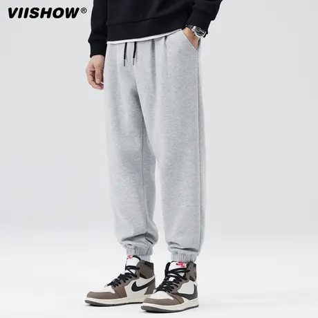 VIISHOW男生加厚裤子卫裤保暖宽松休闲长裤秋冬季重磅大码束脚裤商品大图