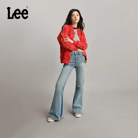 Lee商场同款24早春新品101+427标准高腰喇叭浅蓝色女牛仔裤潮流图片