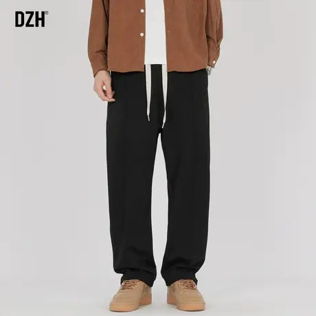 男士黑色裤子男春秋款宽松直筒休闲裤百搭2024新款美式直筒裤潮牌商品大图