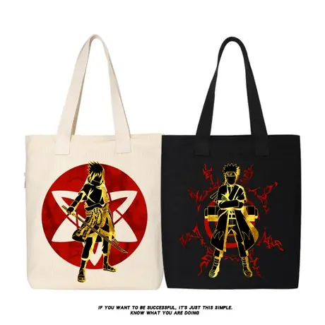 火影忍者周边帆布包购物袋子卡卡西鸣人宇智波鼬单肩斜挎包手提包商品大图