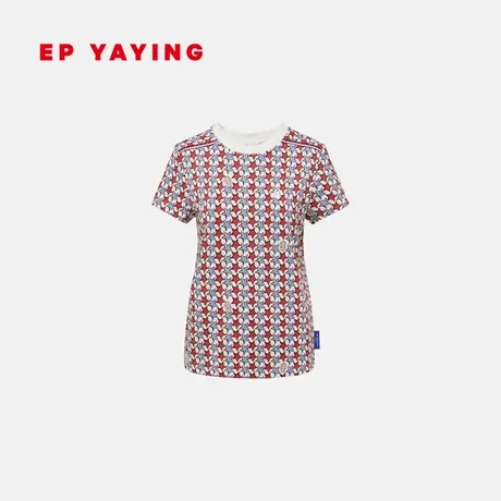 EP雅莹女装 美式复古设计感印花修身短袖t恤 2023新款5316A图片