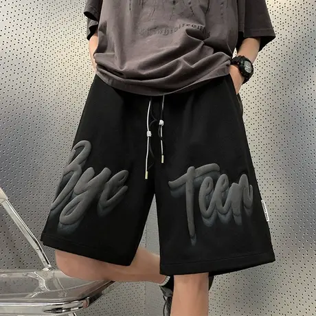 潮流休闲短裤男夏季美式高街复古运动健身篮球宽松居家外穿五分裤商品大图