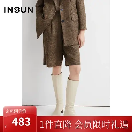 恩裳商场同款绵羊毛经典成套搭配时尚感减龄短裤女装商品大图