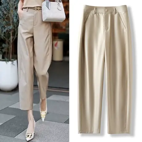 时尚九分哈伦裤女夏季薄款高腰宽松萝卜裤2023气质百搭休闲老爹裤图片