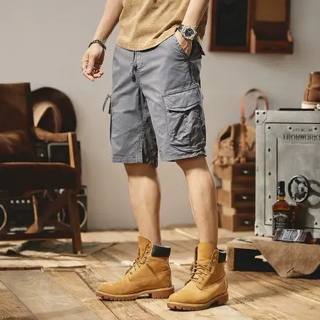 Modi Nick/摩帝尼克男士五分裤直筒休闲夏季薄款宽松中腰工装短裤图片