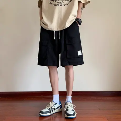 工装短裤男士夏季冰丝薄款宽松速干潮牌美式男生五分裤休闲中裤子商品大图