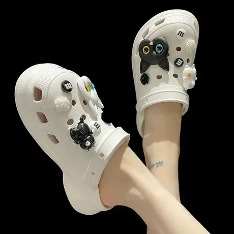 洞洞鞋凉鞋女夏季ins潮外穿松糕厚底高跟可爱猫咪防滑包头凉拖鞋商品大图