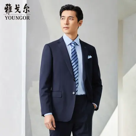 雅戈尔男士西服春季新款官方商务休闲进口面料纯羊毛西装男S2073图片