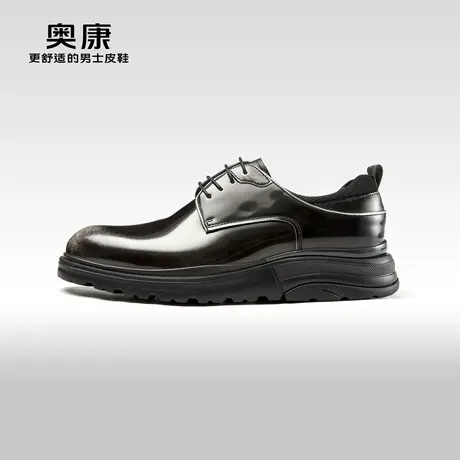 AOKANG奥康春季商务休闲真皮舒适男鞋羊皮内里系带耐磨百搭鞋图片