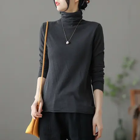 dza 文艺复古内搭高领针织衫女士宽松打底衫新款毛衣女装冬季上衣图片