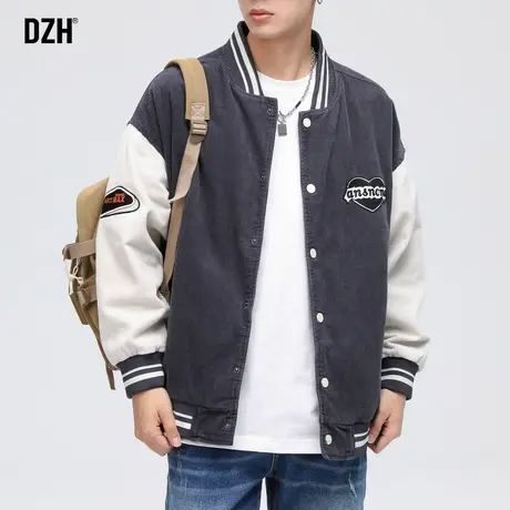 男士灯芯绒男外套秋冬季潮牌男装休闲棒球服宽松夹克2023新款上衣商品大图
