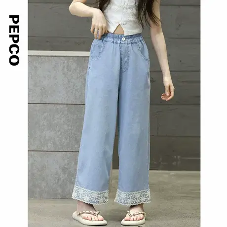 小猪班纳夏装儿童牛仔裤中大童女童九分裤女孩裤子潮商品大图