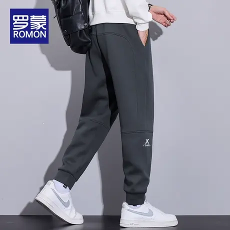 罗蒙卫裤男生春秋季潮牌抽绳束脚长裤子男2025新款宽松哈伦休闲裤图片