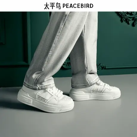 【商场同款】太平鸟男装 编制鞋带舒适后跟潮流休闲鞋 B1ZDE4920图片
