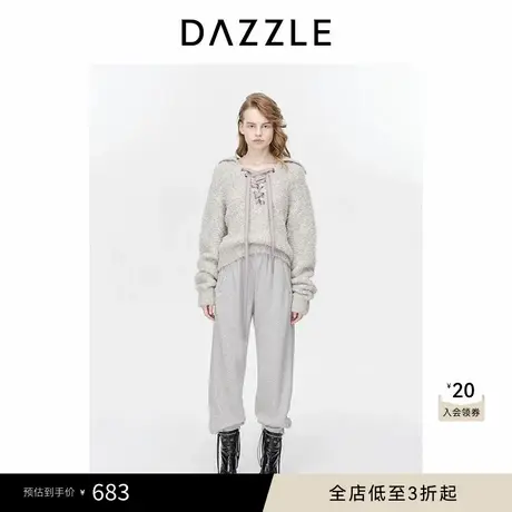 DAZZLE地素奥莱休闲裤女装冬季棉质运动风长裤商品大图