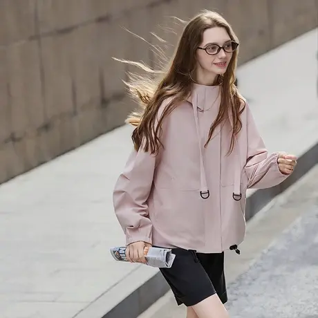 唐狮春秋外套女短款小个子女连帽酷飒风小众时尚设计感巨好看tuTA商品大图