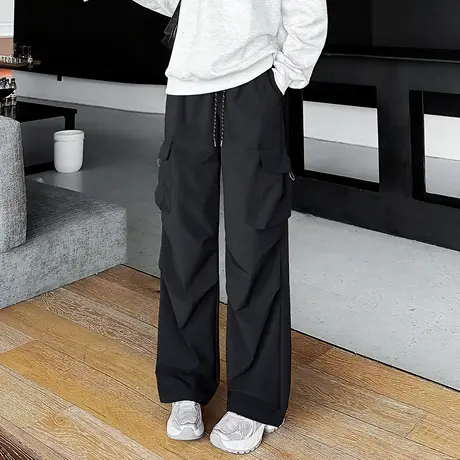 唐狮秋冬休闲长裤女宽松休闲风工装运动户外时尚尼龙加绒女裤TD图片