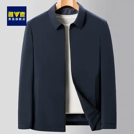 雅鹿中老年爸爸装春秋款夹克商务休闲中年男士春季领导老干部外套商品大图