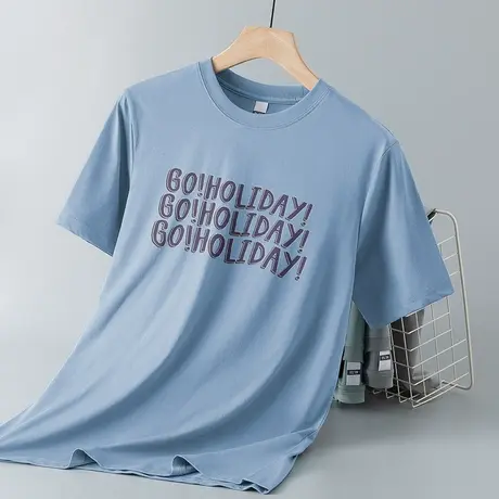 液氨丝光棉短袖t恤男生冰丝凉感印花上衣服抗皱免烫半袖速干体恤图片