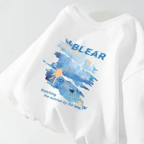 ZR真维斯白色t恤女短袖夏季多巴胺穿搭小个子薄款不透设计感上衣商品大图