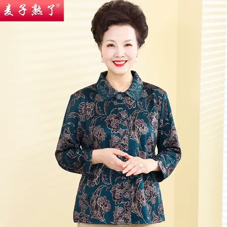 妈妈春夏新款T恤780岁老人太太奶奶上衣服衬衫夏薄外套中老年女装商品大图