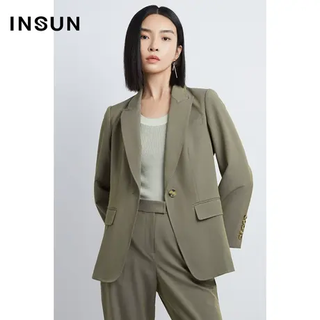 INSUN恩裳秋季一粒扣西装外套小个子图片