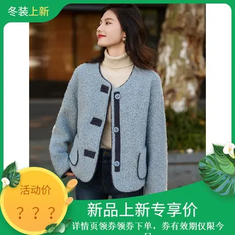 时尚气质棉服2023年冬季新款女圆领百搭减龄短款加棉厚款哇哦套商品大图