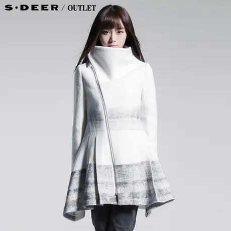 【新品】sdeer圣迪奥专柜正品女装泼墨设计感女士大衣3481707图片