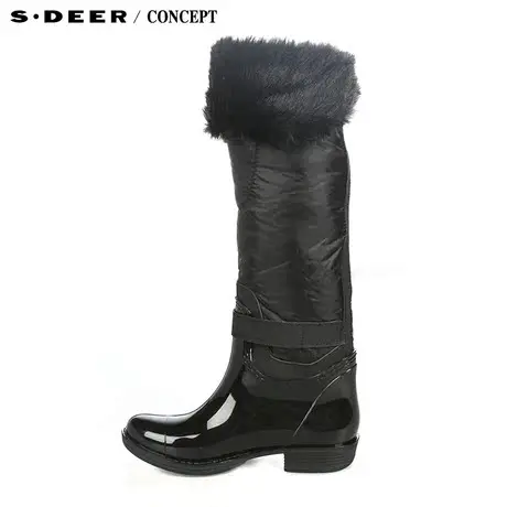 【😍新品】😎sdeer圣迪奥专柜正品女装时尚毛绒饰边长筒女靴S14483950图片