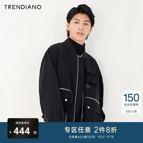 TRENDIANO潮牌官方秋冬男装时尚简约棒球服工装夹克休闲外套男士商品大图