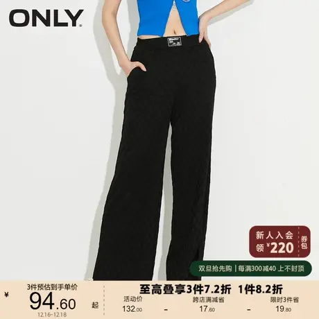 ONLY奥莱夏季棋盘格简约开叉高腰直筒裤休闲裤女商品大图
