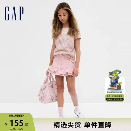 【LOVE SHACK FANCY】Gap女童春夏短袖儿童装洋气粉色T恤787180商品大图