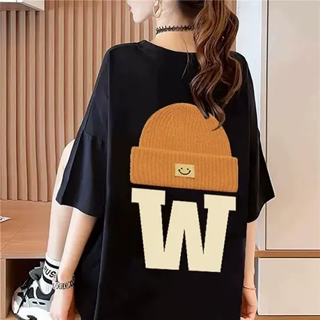 重磅纯棉160G中长款短袖t恤女2024新款夏季大码女装胖mm显瘦上衣图片