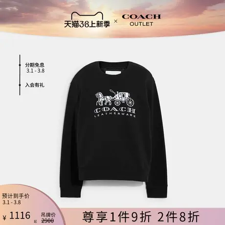COACH/蔻驰奥莱女士EVERGREEN马车图案圆领卫衣商品大图