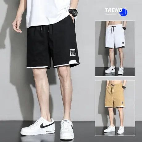 短裤男士夏季纯棉2022新款薄潮牌宽松运动休闲外穿跑步五分中裤子商品大图