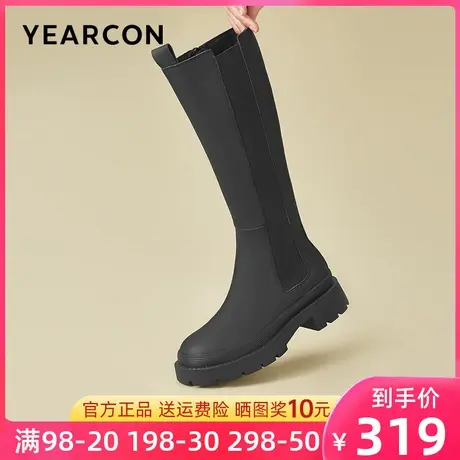 意尔康女靴2023新款秋季长筒靴女高筒靴子不过膝皮靴单靴显瘦长靴图片