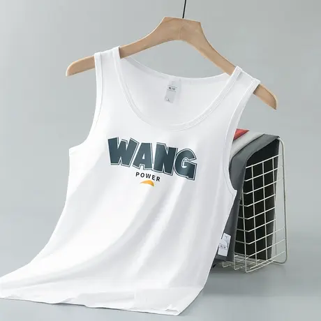 莫代尔背心男夏季跨栏冰丝速干凉感运动坎肩篮球白色无袖吊带汗衫商品大图