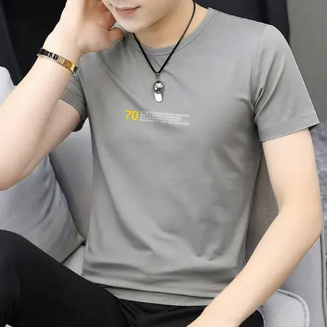 莫代尔短袖男t恤夏季新款潮流潮牌打底衫上衣服夏天半袖内搭男生商品大图