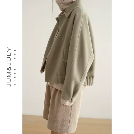 嘉茱莉2022年秋冬新款毛呢外套女小个子短款赫本风双面呢子大衣女图片