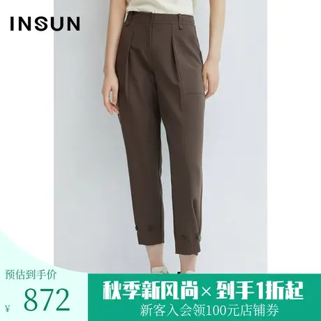 恩裳商场同款春季时尚百搭宽松收口老爹裤抗皱舒适西裤图片