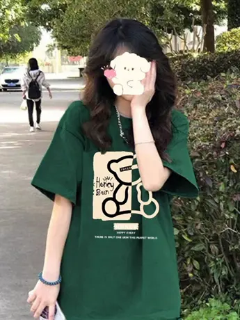 欧货仿棉短袖t恤女夏季2023年新款漂亮时尚洋气减龄大码女装上衣商品大图