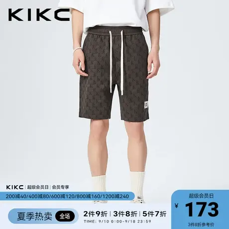 kikc休闲裤男2023春夏新款商场同款字母满印美式复古潮流五分裤图片