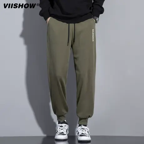 VIISHOW裤子男款春秋款日系潮流束脚卫裤宽松运动裤男士休闲长裤商品大图