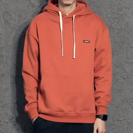 奕飏六色纯棉ins男潮卫衣男连帽 男士卫衣春秋款 橙色卫衣男潮牌商品大图